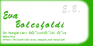 eva bolcsfoldi business card